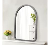HLFMVWE Arch Mirror for Wall Wooden Framed Arched Wall Mounted Mirrors, Decor Farmhouse Vanity Mirror Bathroom Bedroom Entryway Hallway Living room 65 x 45cm