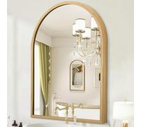HLFMVWE Arched Bathroom Mirror, 40 x 30cm Arch Metal Framed Mirror for Wall, Decor Vanity Mirror for Living Room Bedroom Entryway