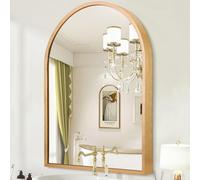 HLFMVWE Arched Gold Framed Wall Mirror, 40 x 30cm Aluminum alloy Bathroom Mirror for Wall, for Bedroom Entryway Living Room Vanity