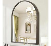 HLFMVWE Arched Metal Framed Wall Mirror, Large 70 x 50cm Aluminum alloy Bathroom Mirror for Wall, for Bedroom, Entryway, Living Room Vanity Coffee