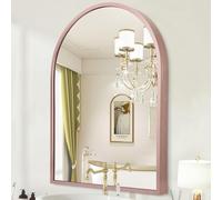 HLFMVWE Arched Wall Mirror for Bathroom,Mirrors for Wall Vanity Mirror Decor Bedroom Vanity Entryway Living Room, Metal Frame 65 x 45cm Rose Gold