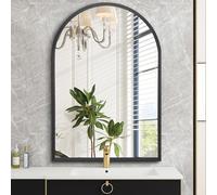 HLFMVWE Black Arched Bathroom Wall Mirror Brushed Metal Vanity Wall Mounted Mirror for LivingRoom Bedroom Entryway Room vanity Home Decor 30 x 40CM