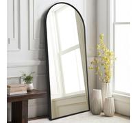 HLFMVWE Black Arched Full Length Mirror, 120x40cm Wall Mounted Mirror Metal Aluminum Frame Modern Simple Home Decor, Leaning Against Wall Mirror for Living Room Bedroom