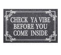 HLFMVWE Front Door Indoor Outdoor Entrance Doormat Grey Rubber Welcome Door Mat Come Inside This House Doormat Anti Slip Easy to Clean Corridor Patio Entry Mat 28" x 18"