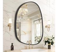 HLFMVWE Irregular Wall Mirror, Black Wall Mirrors Decorative 45x65 CM Asymmetrical Bathroom Mirrors Aluminum Alloy Frame for Bedroom, Living Room, Cloakroom, Entryway Large