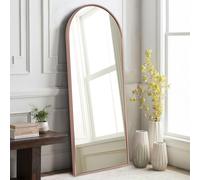 HLFMVWE Large Arched Full Length Mirror, Arch Bathroom Wall-mounted Mirrors - Metal Aluminum Alloy Frame Modern Simple Home Decor - for Living Room Bedroom Cloakroom 120x40cm Rose Gold