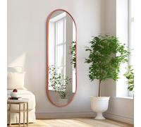 HLFMVWE Large Oval Bathroom Full Length Mirror, 120 x 40 CM Pill Shaped Oblong Vanity Wall Mirror, Metal Framed Aluminum Frame Decor Mirrors for Living Room Vanity Bedroom Entryway