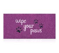 HLFMVWE Large Welcome Mats Funny Text Dog Door Mat Do Not Knock We Know You're Here Doormat with Non Slip Rubber Welcome Mat for Front Door Doormat Mat 18X47''Purple