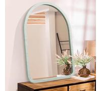 HLFMVWE Mirrors for Wall Arched Wood Framed Mirror Decorative Wall Hanging Mirror for Bedroom Living Room Bathroom Small 16" x 12"