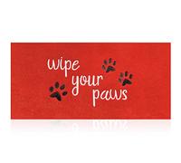 HLFMVWE Welcome Door Mats for Home Entrance Funny Doo rmats Wipe Your Paws Mat Welcome Mats for Front Door Non Slip Rubber Mat for Dog Doormat Red 120x 45 cm