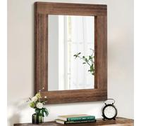 HLFMVWE Wood Mirror Rectangular Framed Rustic Vintage Mirrors Decor Farmhouse Bedroom Bathroom Mirror for Dressing Table Entrance Small 30x40cm