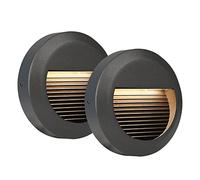 HLFVLITE LED Stair/Wall Lights, 230V Aluminum Outdoor Step Light, IP54 Waterproof Garden Lighting for Stairs, Corridors, Steps, Balcony, Porch, Deck, Fence, 180LM 3000K Warm White, 2-Pack