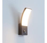 HLFVLITE Outdoor Wall Light with Motion Sensor - PIR LED Exterior Light, IP54 Waterproof, Aluminum Outside Wall lamp for Patio, Terrace, Hallway, Garage, and Porch - 3000K, 1000LM, Black