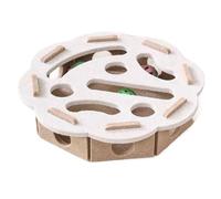 HLGDSWO Cat Puzzle Maze Toy with Bell Balls and Felt Tunnel, Interactive Dig Box for Kittens and Cats(White Round)