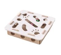 HLGDSWO Cat Puzzle Maze Toy with Bell Balls and Felt Tunnel, Interactive Dig Box for Kittens and Cats(White Square)