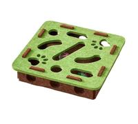 HLGDSWO Cat Puzzle Maze Toy with Bell Balls and Felt Tunnel, Interactive Dig Box for Kittens and Cats(Green Square)