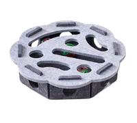 HLGDSWO Cat Puzzle Maze Toy with Bell Balls and Felt Tunnel, Interactive Dig Box for Kittens and Cats(Gray Round)