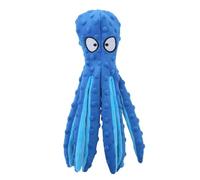 HLGDSWO Octopus Plush Dog Toy with Sound, Interactive Shell Puzzle Chew Toy for Dental Cleaning(Blue)