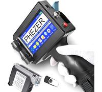 HLGKBY 12.7mm Handheld Inkjet Printer, Portable Handheld Printer with 4.3Inch Touch Screen Quick Drying Inkjet Coding Machine for Barcode Label Text Logo QR Code Batch Number, Support 25 Languages