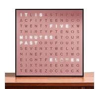 HLGKBY Electronic Clock, LED Word Digital Clock, Light-Up Desk & Wall, Adjustable Brightness, Support Forward & Rewind Time, Modern Displays Time in Words for Home, Office, Decor gold