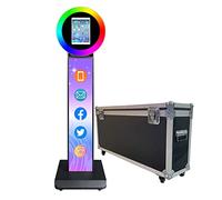 HLGKBY IPad Photo Booth Shell Selfie Machine for 10.2'' iPad Adjustable Stand Photobooth Machine Free Custom Logo with RGB LED Ring Light, Suitable for Wedding Christmas