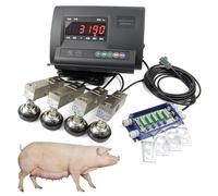HLGKBY Livestock Scale Kit, 3000kg/6600lbs Steel Beam Compression Load Cell Scale Floor Scale Kit for Animal Cattle Goat Pigs Horse Sheep with Weighting Indicator