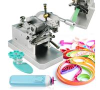 HLGKBY Paper Quilling Kit,Fringer Cutting Machine with 0.3~4mm Adjustable Fringe width & Electric Quilling Paper Pen & DIY Roller Quilting Tools,Quilling Art Auxiliary Set for DIY classroom