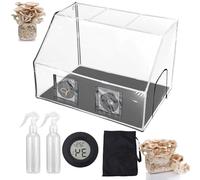 HLGKBY Portable Grow Box Mushroom Monotub Kit Upgraded Still Air Box Mushroom Mycology, with 2 Sprayer & Thermometer, 90X60X60CM Mushroom Planting BagTent, Mycology Fume Hood Propagation Stations
