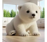 HLGKBY The Polar Pal, Interactive Emotional Support Bear Ultra-Soft White Plush for Anxious Children, Instant Cozy Vibes Comfort, Endless Snuggles 28cm/11in
