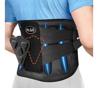 HLGO Lower Back Pain Relief & Posture Correction Back Support Belt Ergonomic Adjustable Lumbar Support with Extended 4CM Hook Closure & Breathable Mesh for Office, Gym, Sports Unisex Design size 2XL