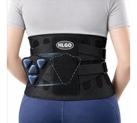 HLGO Lower Back Pain Relief & Posture Correction Back Support Belt Ergonomic Adjustable Lumbar Support with Extended 4CM Hook Closure & Breathable Mesh for Office, Gym, Sports Unisex Design size 3XL