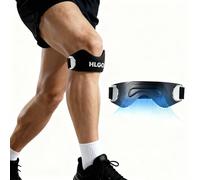 HLGO Patella Tendon Knee Strap Adjustable Silicone Knee Support for Jumpers Knee, Tendonitis & Osgood Schlatter Non-Slip Brace for Running, Sports, Joint Pain Relief Men & Women, All-Day Wear