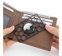 HLHGR for Airtag Wallet Holder,Slim Thin Card Case Holder for Apple AirTag Size of a Credit Card for Purse, Handbag, Clutch (Black