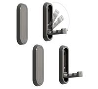 HLHLH 4PCS Foldable Invisible Hook, Zinc Alloy Folding Coat Hooks, Bathroom Wall Retractable for Closet Scarf Hat Robe Key Purse Bag Fold Up(Grey)