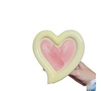 HLHLH Ceramic Storage Plate Love Shaped Jewelry Tray DIY Accessories Kitchen(Color 2,L)