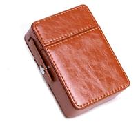 HLHLH Cigarette Case,Leather Cigarette Case with Lighter Holder,Portable Business Card Case Storage Cigarette Box for Men And Women(Beige)