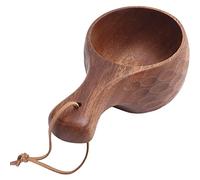 HLHLH Hand Polishing Coffee Mug, Exquisite Wooden Cup Tea, Camping with Handle, Eco Friendly for Home, Hiking, Campfire, Survial and Daily Use(Type 1)