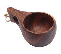 HLHLH Hand Polishing Coffee Mug, Exquisite Wooden Cup Tea, Camping with Handle, Eco Friendly for Home, Hiking, Campfire, Survial and Daily Use(Type C)