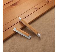 HLHLH Solid Wood Door Handle， 2X Handle Cabinet Knobs Wooden Handles Drawer Pull Modern Hardware(Brushed,Hole Distance 160mm)