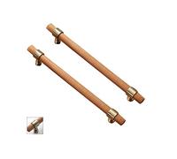 HLHLH Solid Wood Door Handle， 2X Wooden Cabinet Handles Beech Bow Drawer Pull Natural Knob Hardware(Bronze,128mm)