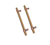 HLHLH Solid Wood Door Handle， 2X Wooden Cabinet Handles Beech Bow Drawer Pull Natural Knob Hardware(Rose Gold,192mm)