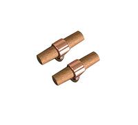 HLHLH Solid Wood Door Handle， 2X Wooden Cabinet Handles Beech Bow Drawer Pull Natural Knob Hardware(Rose Gold,Single Hole)