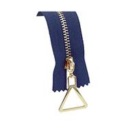 HLHLH Zips,2 pcs 3# Metal Zippers 15-70cm Close-end/Open-end Zippers Garment Bag Repair DIY Accessories,(Navy Blue-Gold,Closed-End-30cm)