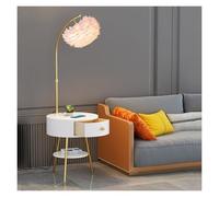 HLHLOP777 Floor Lamp Farmhouse Narrow Nightstand Floor Lamp, Wooden End Side Table Adjustable Reading Lamps Standing Corner Lamps(White)