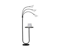 HLHLOP777 Floor Lamp Floor Lamp with Shelves Marble Base Industrial Modern Arc Reading Standing with Table Farmhouse Rustic Tall Light for Living Room Bedroom Office Standing Corner Lamps(Black)