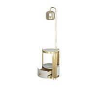 HLHLOP777 Floor Lamp Floor Lamp with Table Drawers, End with 3 Color Temperature Reading Light Standing Corner Lamps