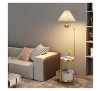 HLHLOP777 Floor Lamp Floor Lamp with Table, Narrow End with Lamps Attached with USB Ports Bedside Nightstand Standing Corner Lamps(White)