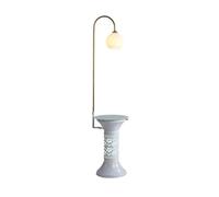 HLHLOP777 Floor Lamp Floor Lamp with Table, Side with USB Charging Port, Modern Bedside Nightstand End with for Living Room, Bedroom, Guest Standing Corner Lamps(White)