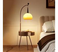 HLHLOP777 Floor Lamp Nightstand End Table with Standing Reading Light, Desk Lamp with USB Port, Modern with Floor for Bedroom, Living Room, Office Standing Corner Lamps