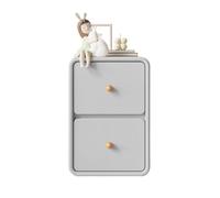 HLHLOP777 Nightstand Gray Wooden Nightstand Small Ultra Narrow Edge Clip-On Storage Chest Double Drawer Bedroom Furniture(XS)